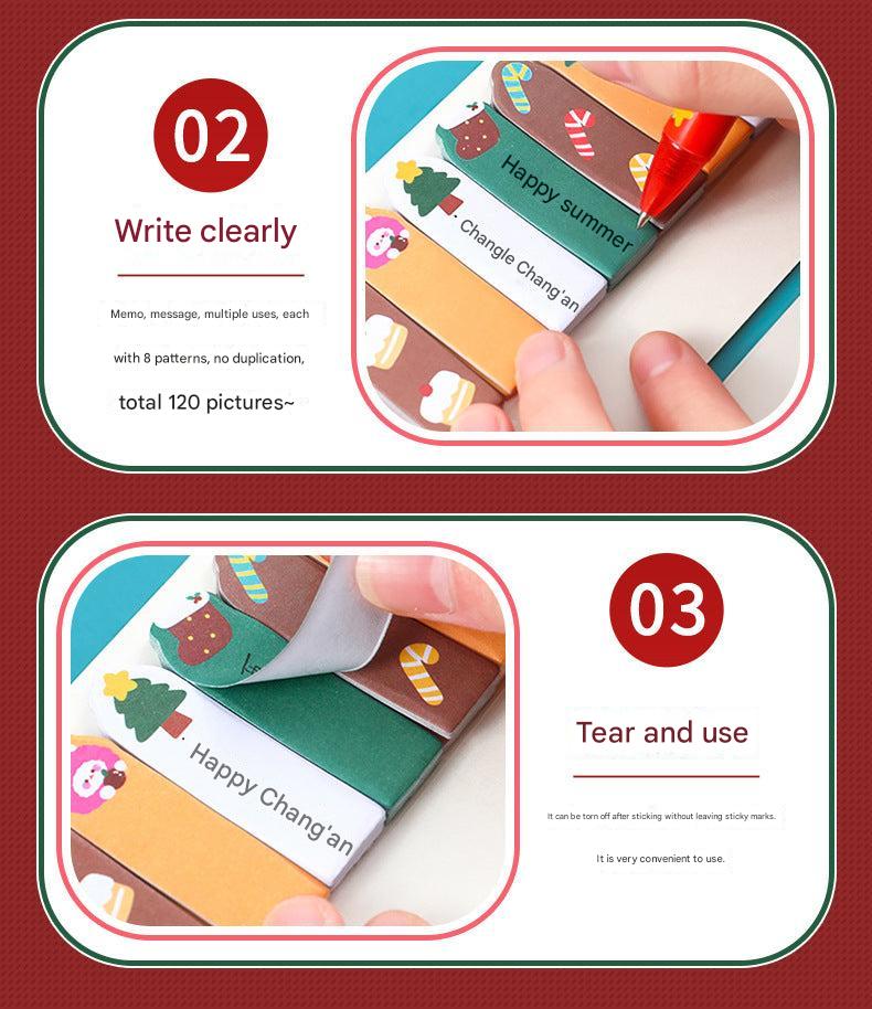 Group of Christmas themed sticky notes