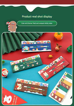 Illustrated designs on Christmas themed sticky notes
