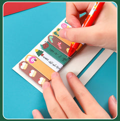 Back view of Christmas themed sticky notes