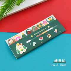 Illustrated designs on Christmas themed sticky notes