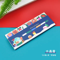 Opened pack of Christmas themed sticky notes