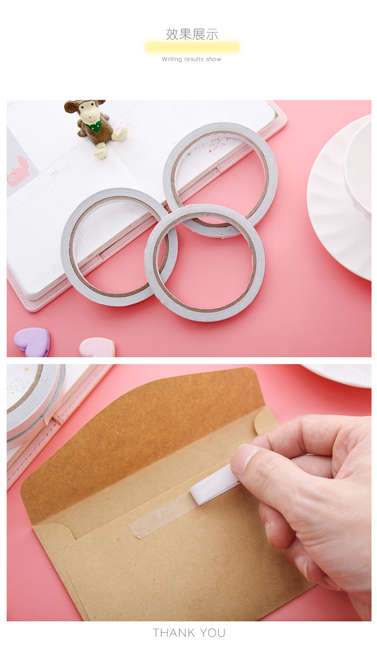 Transparent double-sided adhesive tape on desk