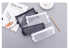 White mesh pencil case back view