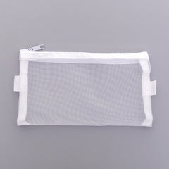 Small black mesh pencil case open view