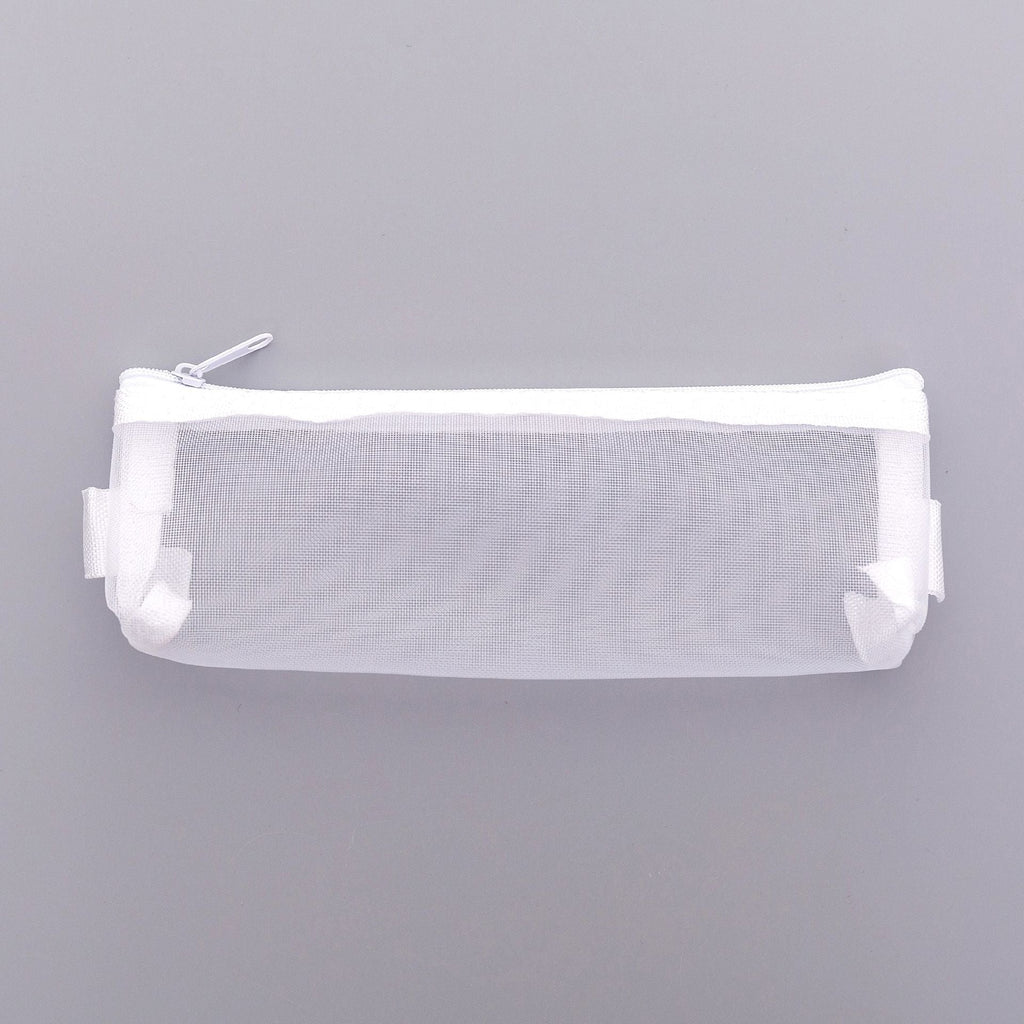 Small white mesh pencil case display