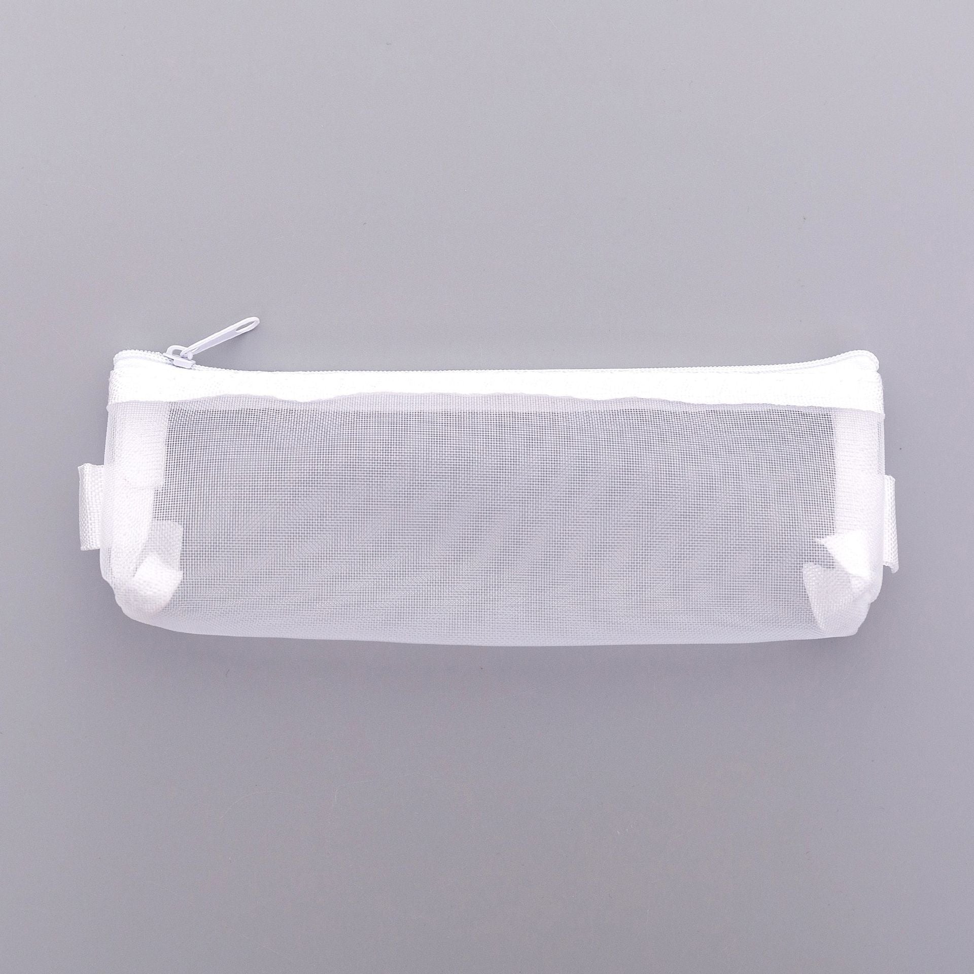 Small white mesh pencil case display