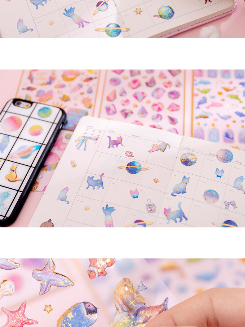 Colorful animal stickers for journaling