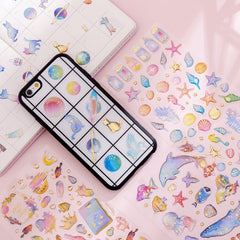 Fantasy planet stickers for creative projects