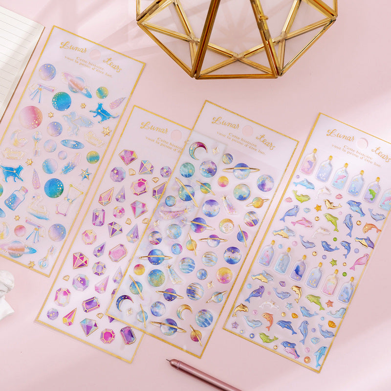 Colorful animal stickers for journaling