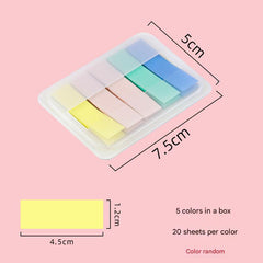 Adhesive index tabs in use on a desk