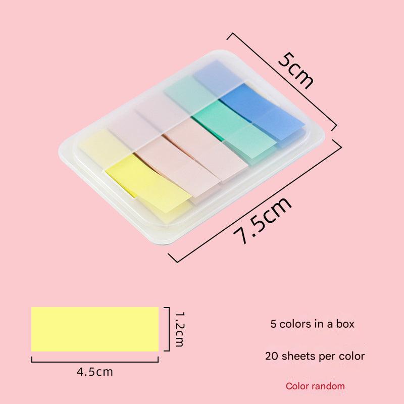 Adhesive index tabs in use on a desk