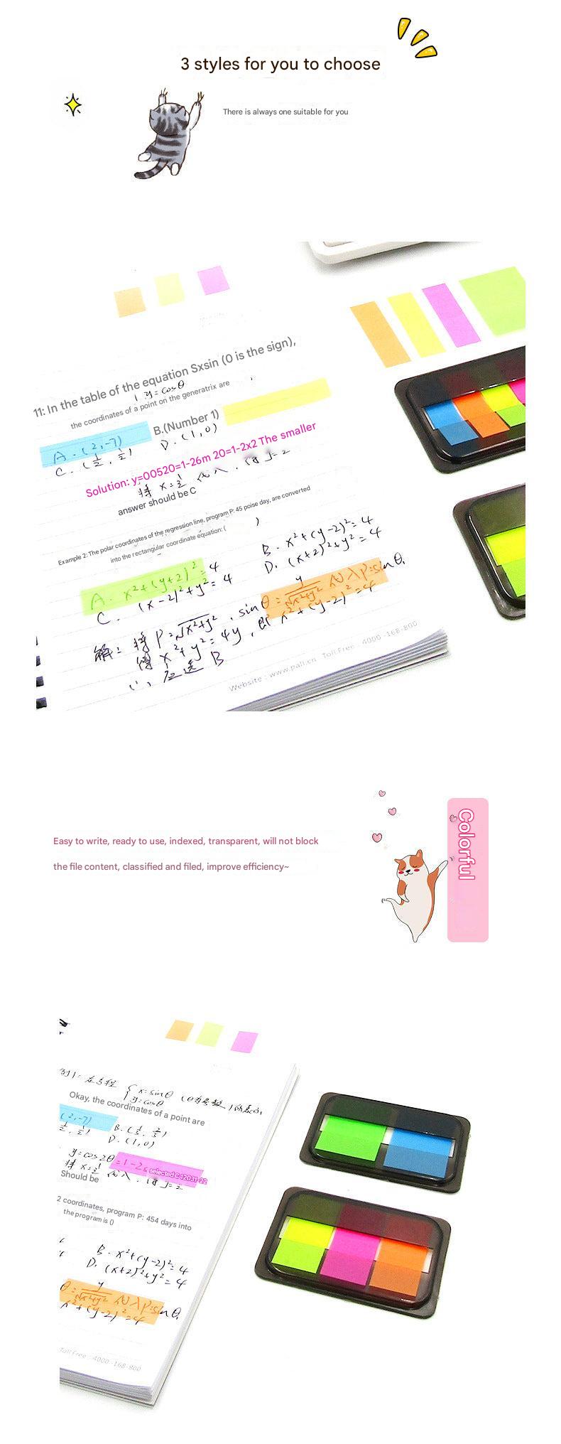 Portable box of multi-colour sticky notes