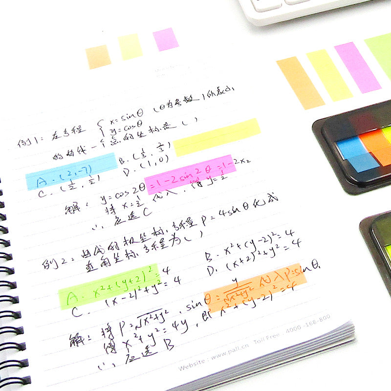 Close-up of colourful sticky notes