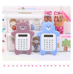 Cute Cartoon Bear Mini Calculator in pink