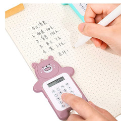 Cute Cartoon Bear Mini Calculator in brown