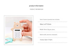 Portable Cartoon Bear Mini Calculator on desk