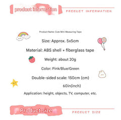 Compact Cartoon Measuring Tape in pink design