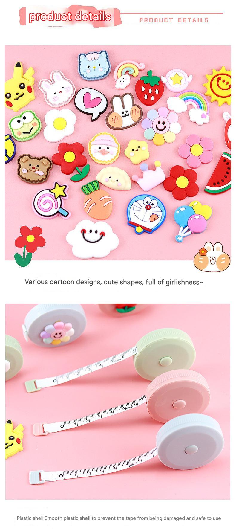 Flexible measuring tape with fun patterns green image
