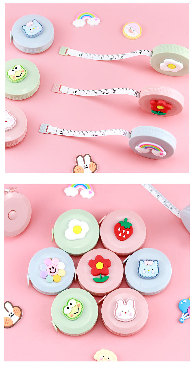 Detailed look at retractable cartoon measuring tape