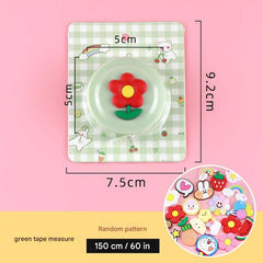 Detailed look at retractable cartoon measuring tape