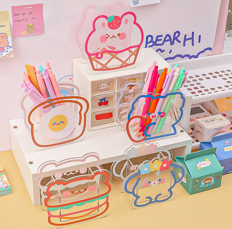 Decorative pen holder in bright colours