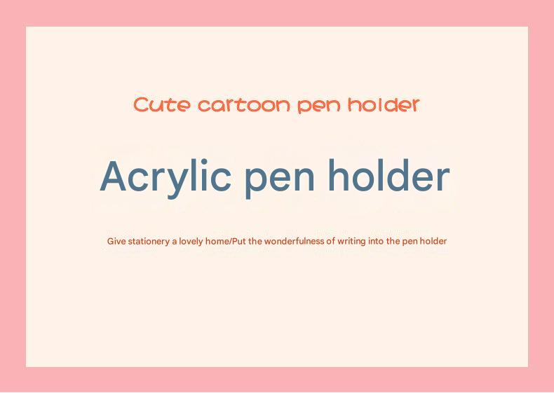Acrylic pen holder featuring Hamburger Bear design