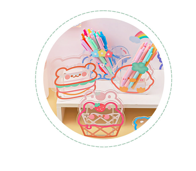 Decorative pen holder in bright colours