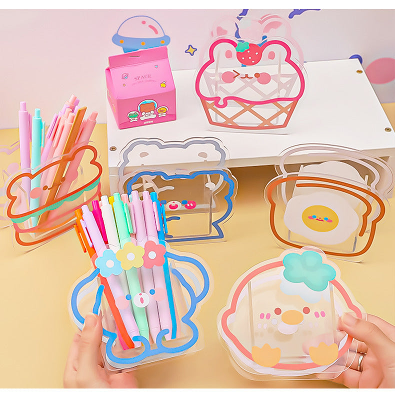 Irregular acrylic storage container with Bread Bear