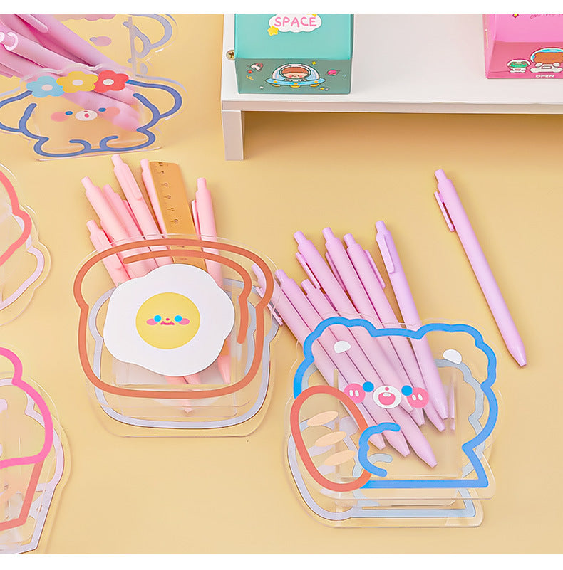 Stylish pen holder on a clean desk