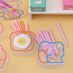 Irregular acrylic storage container with Bread Bear