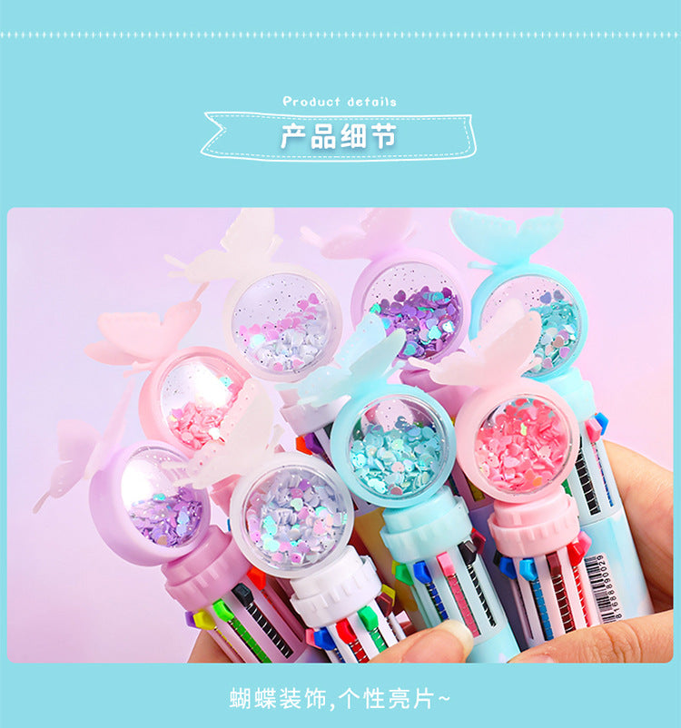 Collection of multicolor Butterfly Ballpoint Pens