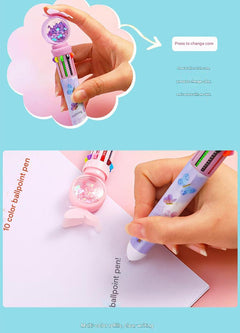 Different angles of multicolor ballpoint pen