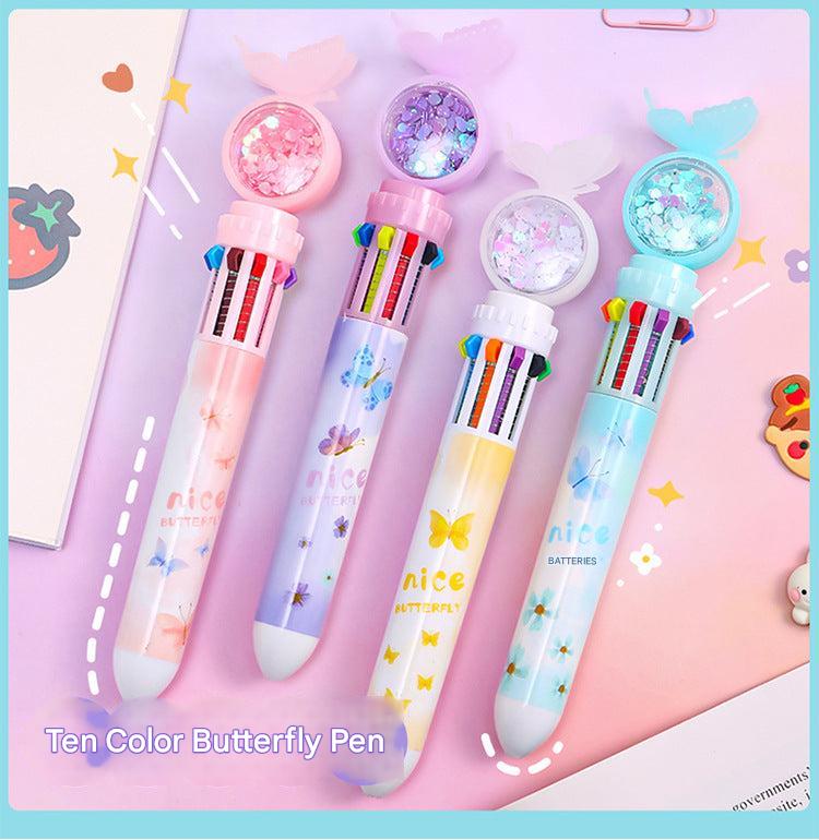 Collection of multicolor Butterfly Ballpoint Pens