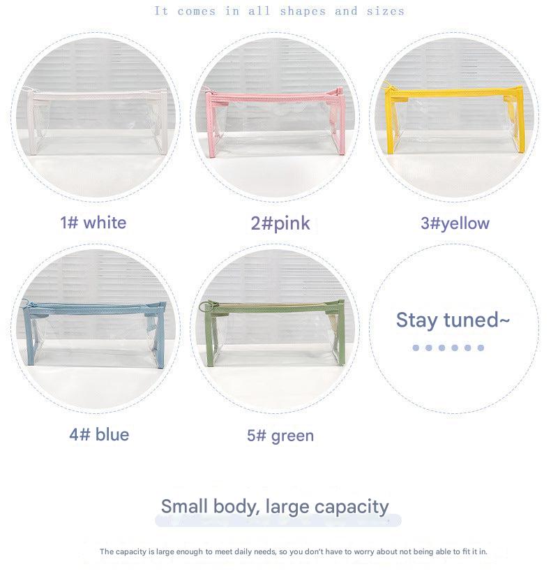 Various colour options of transparent bags