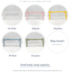 Various colour options of transparent bags