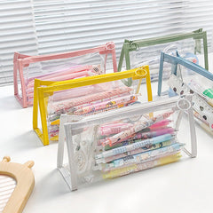 Close-up of vibrant PVC storage pouch