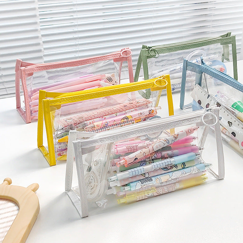 Close-up of vibrant PVC storage pouch