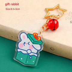 Christmas charm keychain featuring a snowman
