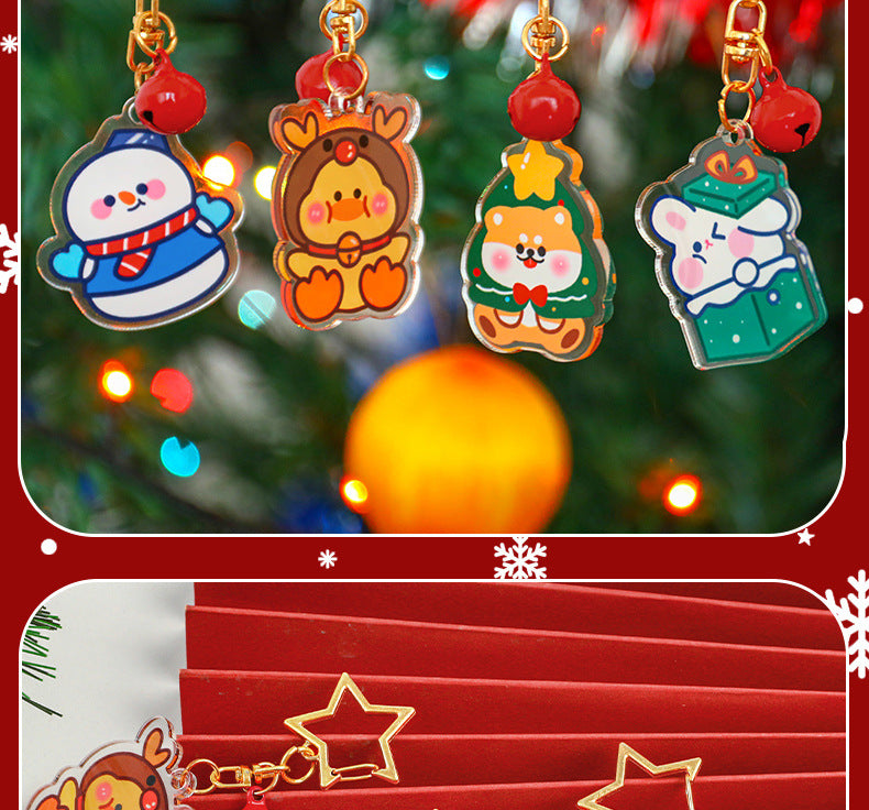 cute snowman keychain in festive theme