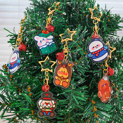 gingerbread design silicone keychain