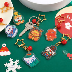 cute snowman keychain in festive theme