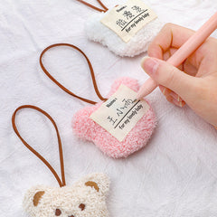 Beige Soft Bear Keychain with bow