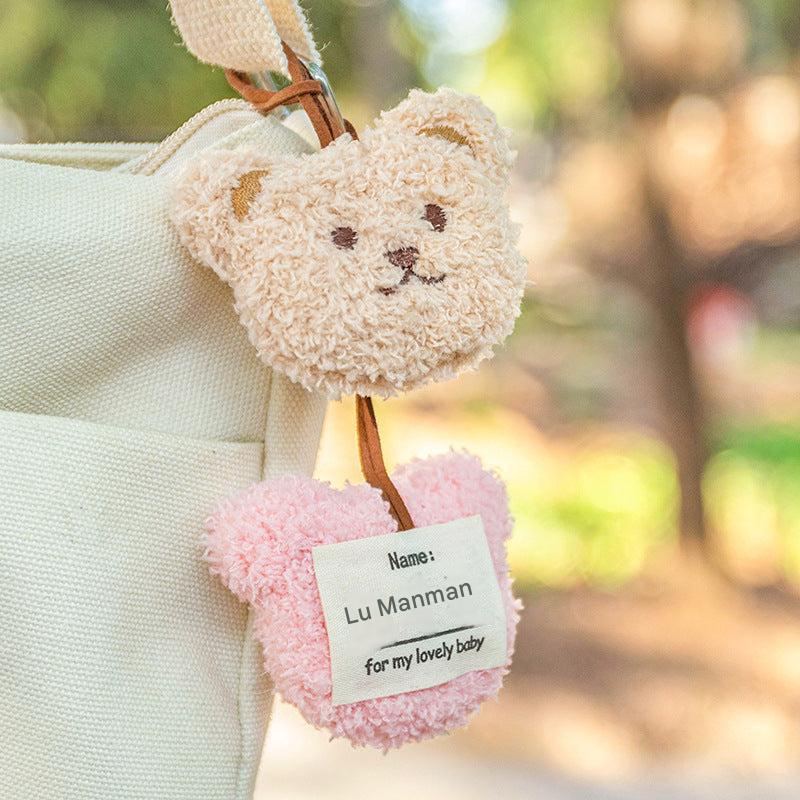 Cream Coloured Cartoon Bear Keyring