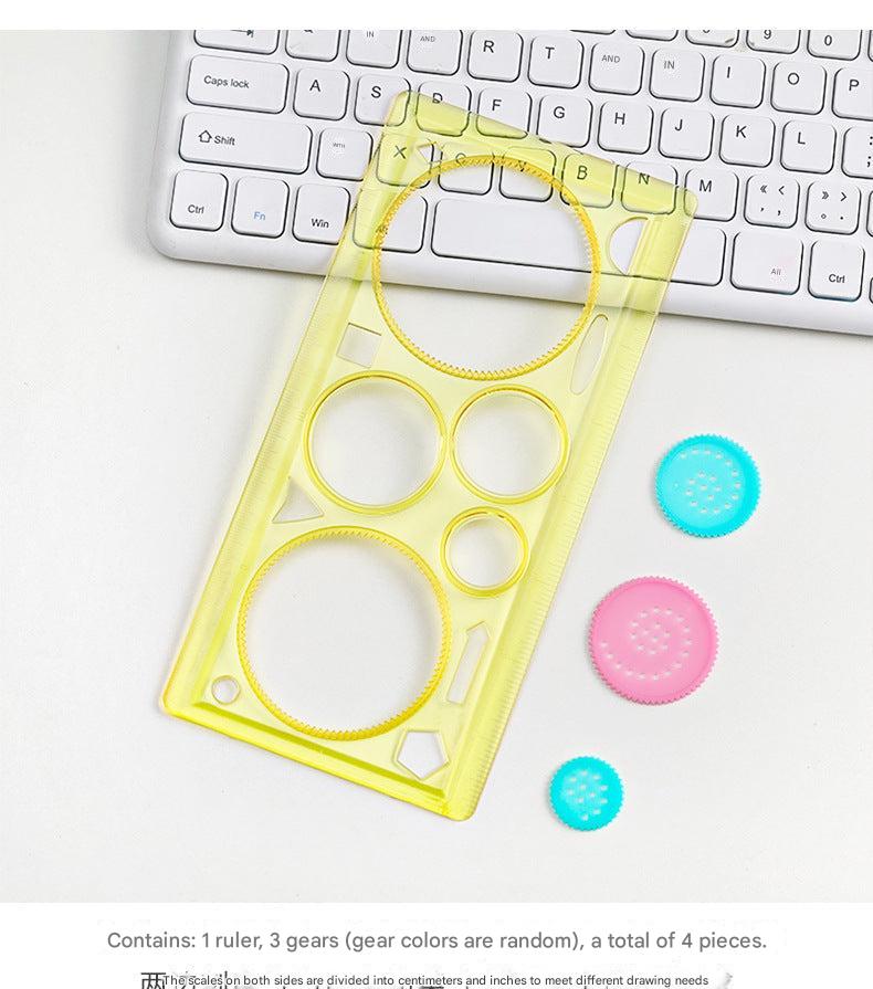 Drawing Stencils Included with Kids Ruler in Colourful Design