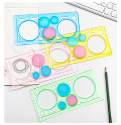 Creative Multi-Purpose Ruler with Drawing Stencils in Blue