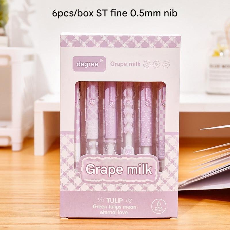 Gel pen set on a desk