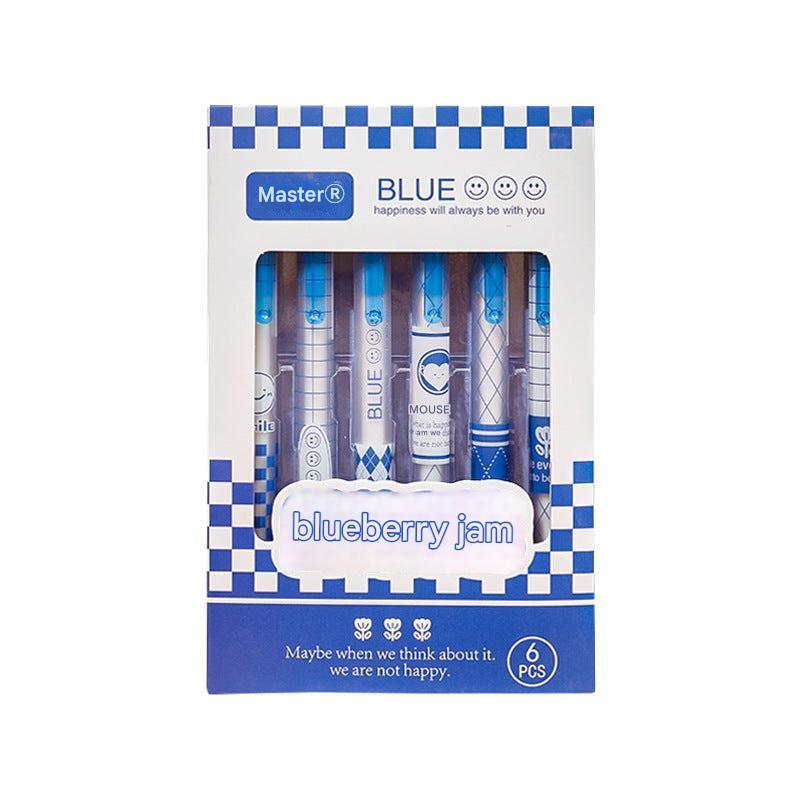 Multi-colour gel pen assortment displayed