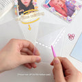 Laser patterned card sleeves for photo organisation