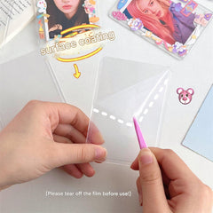 Laser patterned card sleeves for photo organisation
