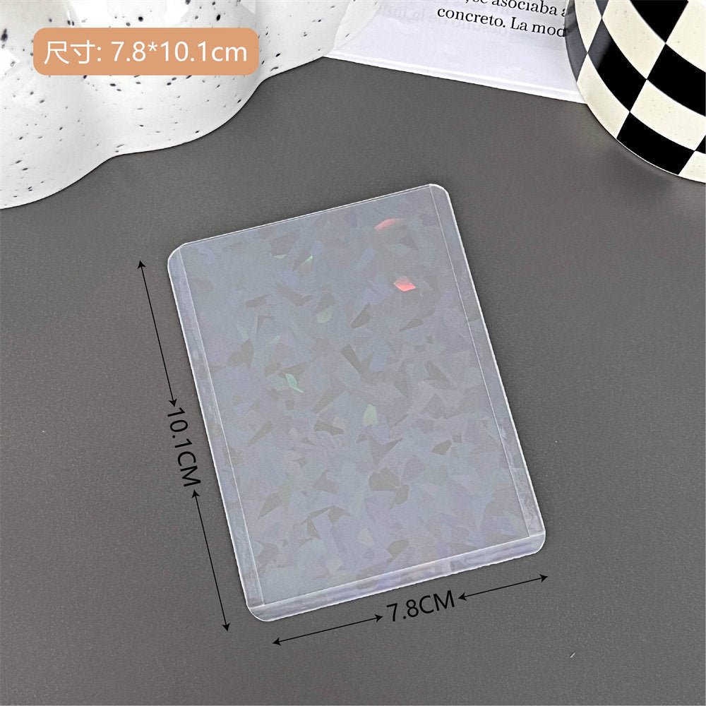 Transparent card sleeve with star laser pattern